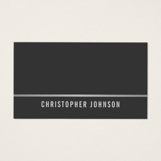 Simple Elegant Grey Faux Silver Line Consultant Business Card