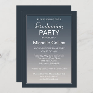 Simple Elegant Grey Gradient Invitation
