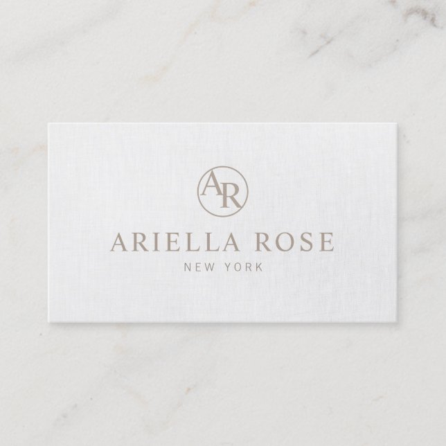 Simple Elegant Grey Professional Monogram Business Card (Front)