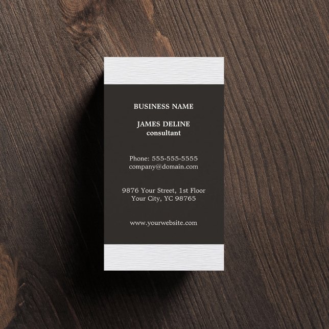 Simple Elegant Grey Texture White Consultant Business Card (Creator Uploaded)