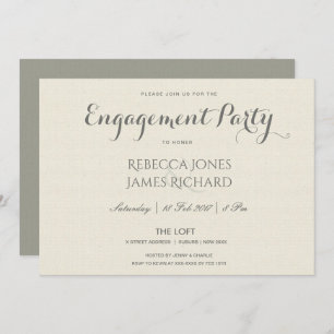 SIMPLE ELEGANT GREY TYPOGRAPHY ENGAGEMENT INVITATION