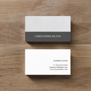 Simple Elegant Grey White Consultant Business Card