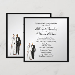 Simple Elegant Groom and Groom Gay Wedding Invite