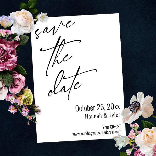 Simple Elegant Handwriting Script Typography Save The Date (Creator Uploaded)