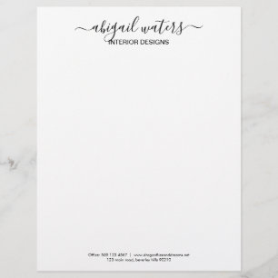 Simple Elegant Handwritten Script Business Custom Letterhead