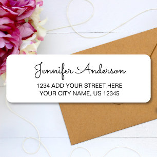 Simple Elegant Handwritten Script Return Address