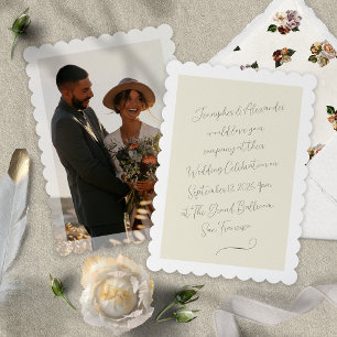 Simple Elegant Handwritten Script Wedding Invitation