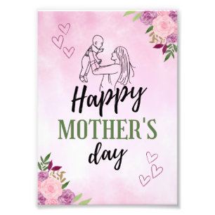 Simple Elegant Happy Mother's Day 2023 Wishes Photo Print