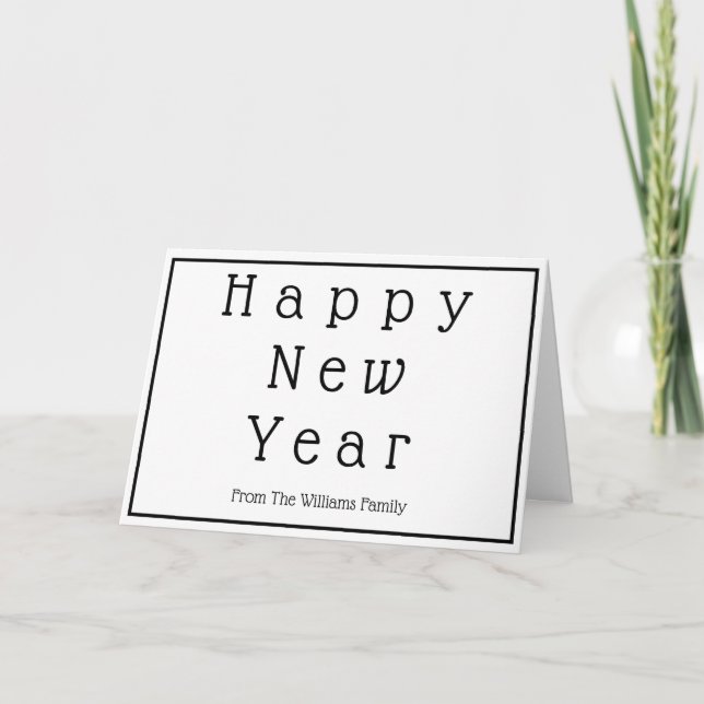 Simple Elegant Happy New Year Custom Personalised Card (Front)