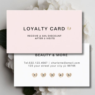 Simple Elegant Heart 5 Visit Loyalty Card