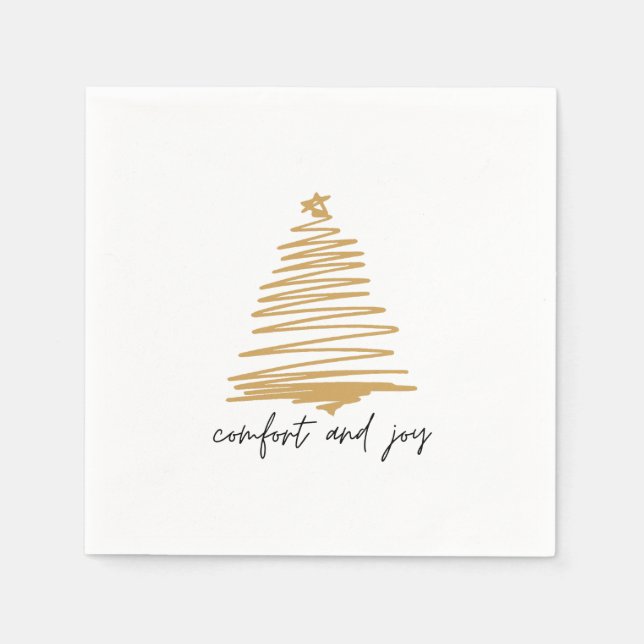 Simple Elegant Holiday Gold Party Napkins (Front)