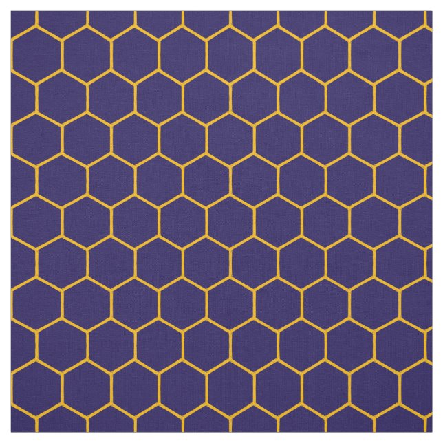 Simple Elegant Honeycomb Pattern Abstract Navy  Fabric (Swatch)
