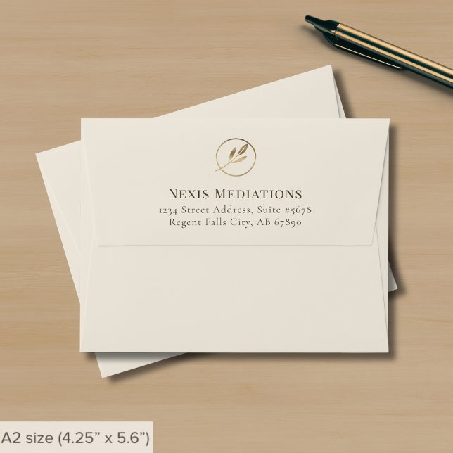 Simple Elegant Ivory Gold Leaf Envelope (Creator Uploaded)