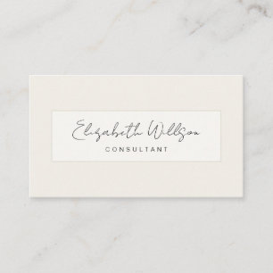 Simple Elegant Ivory Professional Business Card
