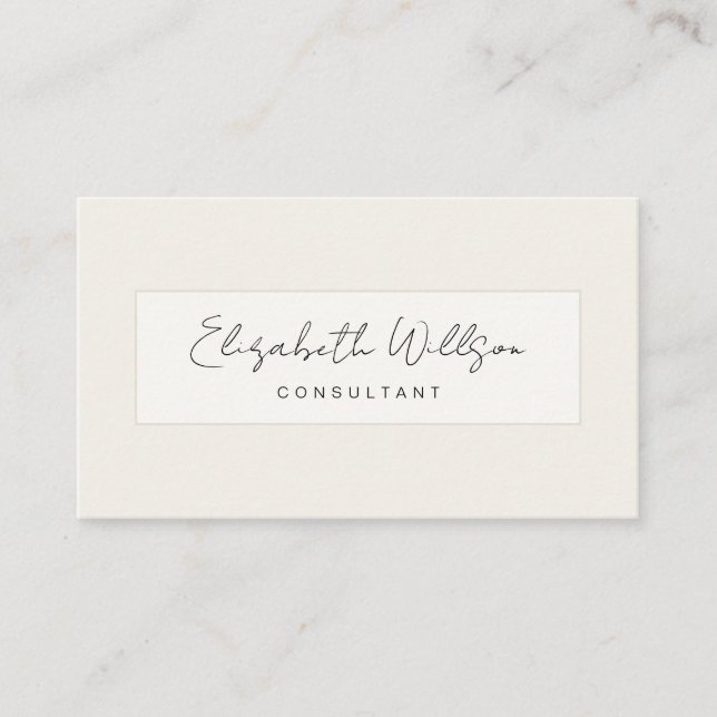 Simple Elegant Ivory Professional Business Card (Front)