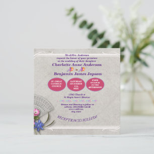 Simple Elegant Japanese Fan Wedding Invitation