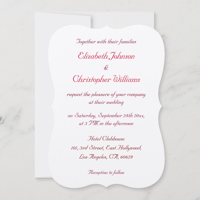 Simple Elegant Kraft Custom Wedding Invitation (Front)