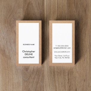 Simple Elegant Kraft Paper White Consultant Business Card