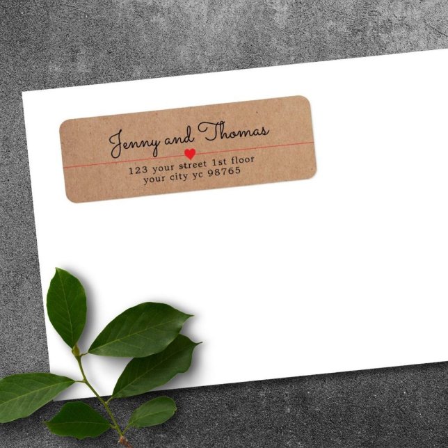 Simple Elegant Kraft Red Heart Line Wedding (Creator Uploaded)