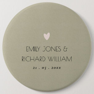 SIMPLE ELEGANT KRAFT TYPOGRAPHY WEDDING TEXT ONLY 6 CM ROUND BADGE