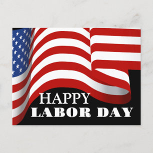 Simple Elegant Labour Day with USA flag Postcard