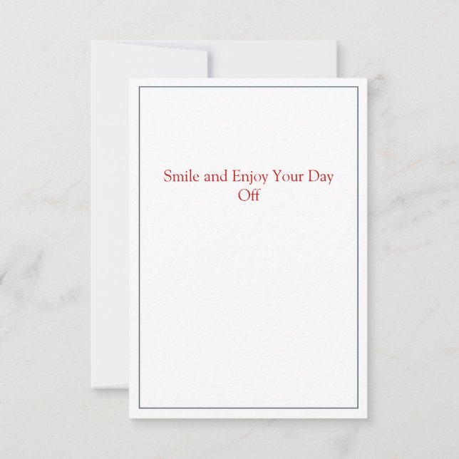 Simple Elegant Labour Day with USA flag Thank You Card (Back)