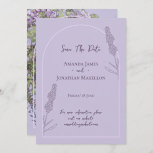Simple Elegant Lavender Blooms Save The Date Invitation