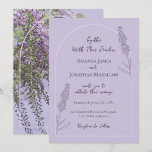Simple Elegant Lavender Blooms Wedding Invitation