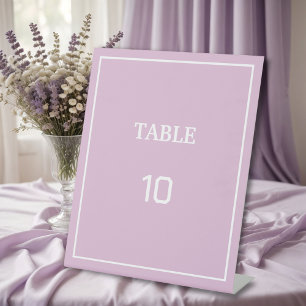 Simple Elegant Lavender, Wedding Table Number Pedestal Sign