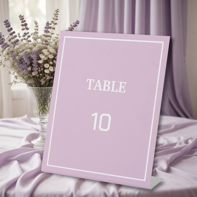Simple Elegant Lavender, Wedding Table Number Pedestal Sign (Creator Uploaded)