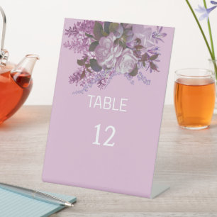 Simple Elegant Lavender, Wedding Table Pedestal Sign