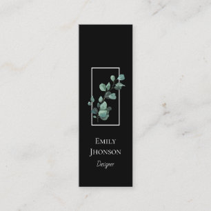 Simple Elegant leaf black Business Card