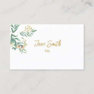 Simple Elegant Leaf Botanical Business Card