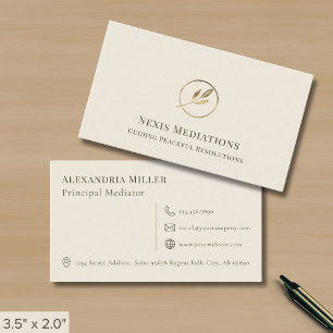 Simple Elegant Leaf Logo Business Card