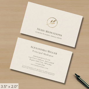 Simple Elegant Leaf Logo Business Card