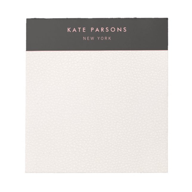 Simple Elegant  Leather Notepad (Front)