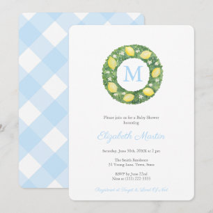 Simple Elegant Lemons Boy Baby Shower Party Invitation