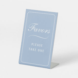 Simple Elegant Light Blue Favours Pedestal Sign