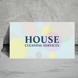 Simple Elegant Light Pastel Cleaning Services Business Card
