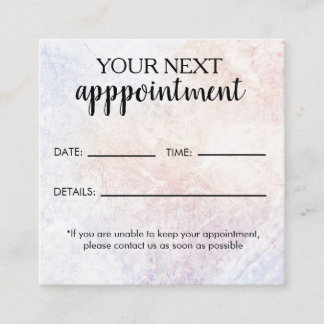 Simple Elegant Light Pink Beauty Salon Appointment Card