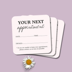 Simple Elegant Light Pink Beauty Salon Appointment Card at Zazzle