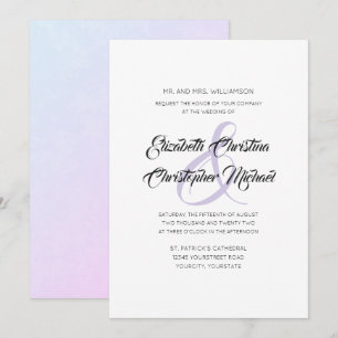 Simple Elegant Lilac Ampersand Amplitude Invitation