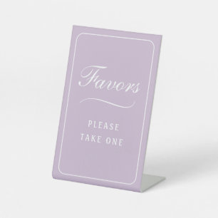 Simple Elegant Lilac Favors Pedestal Sign