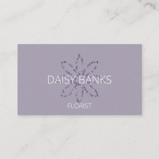Simple Elegant Lilac & Purple Pattern Flower Business Card