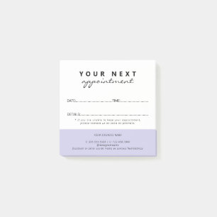 Simple Elegant Lilac White Salon Appointment Post-it Notes