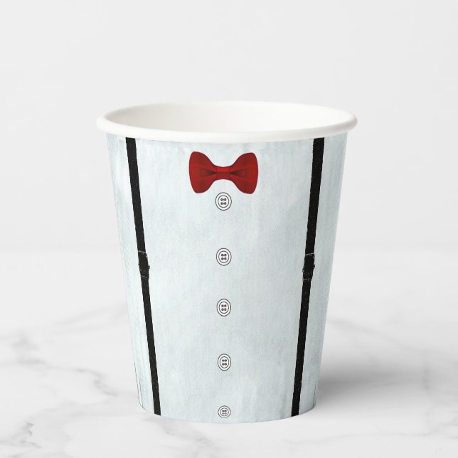 Simple Elegant Little Gentleman Baby Shower Party Paper Cups (Front)