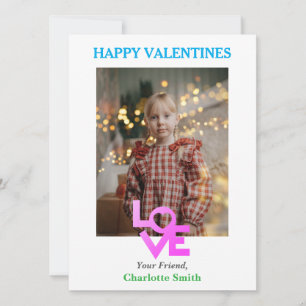 Simple Elegant Love photo classroom valentines Holiday Card