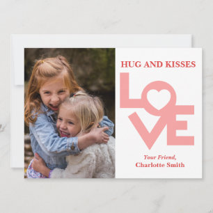 Simple Elegant Love photo classroom valentines  Holiday Card