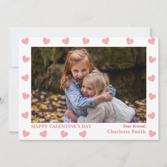 Simple Elegant Love photo classroom valentines  Holiday Card (Front)