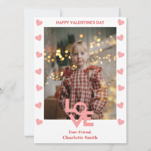 Simple Elegant Love photo classroom valentines Holiday Card
